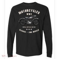 Royal Enfield Wdre Classic Motorcycle Ww2 Comfort Colors Heavyweight Long Sleeve T-Shirt thumb 0