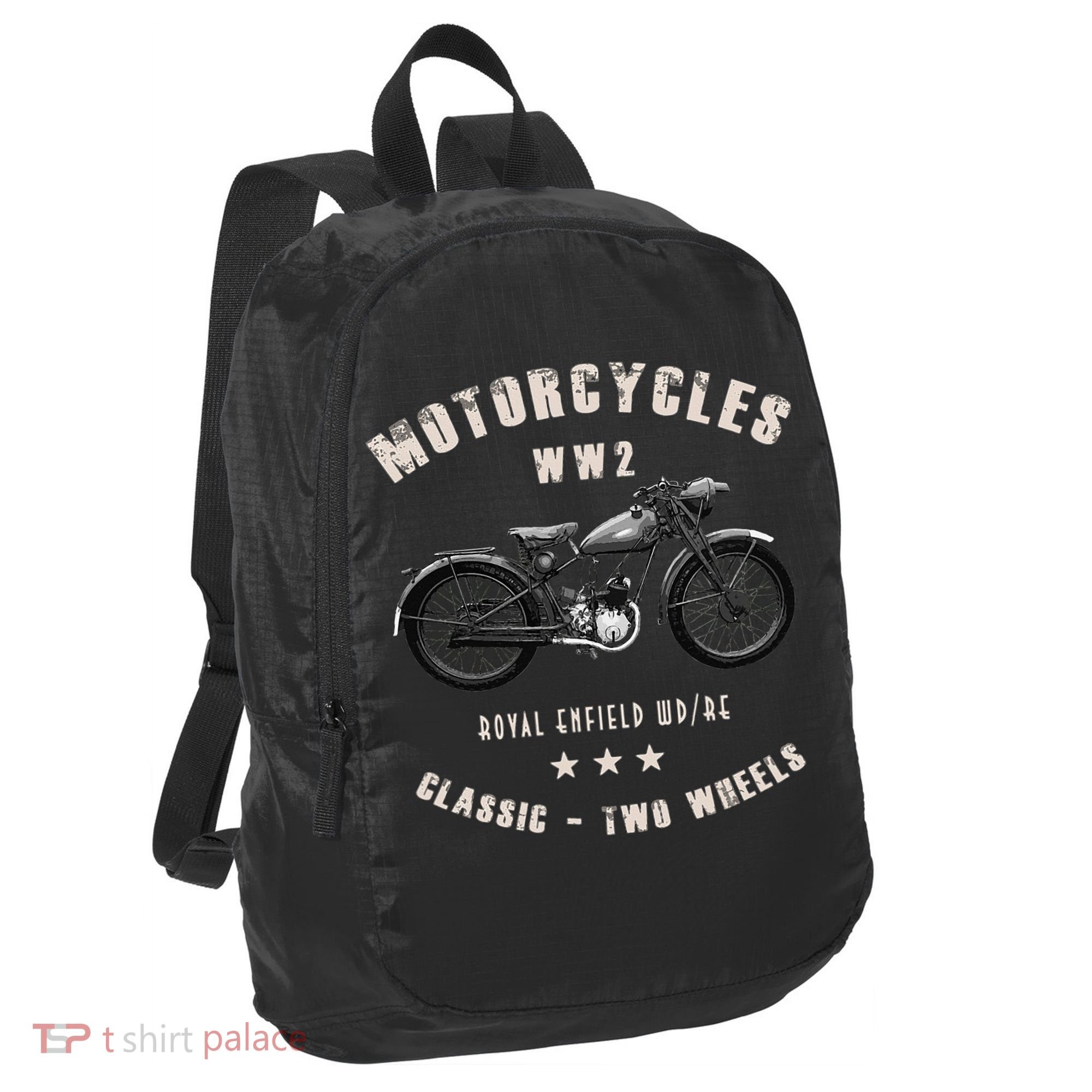 Royal Enfield Wdre Classic Motorcycle Ww2 Port Authority Crush Ripstop Backpack