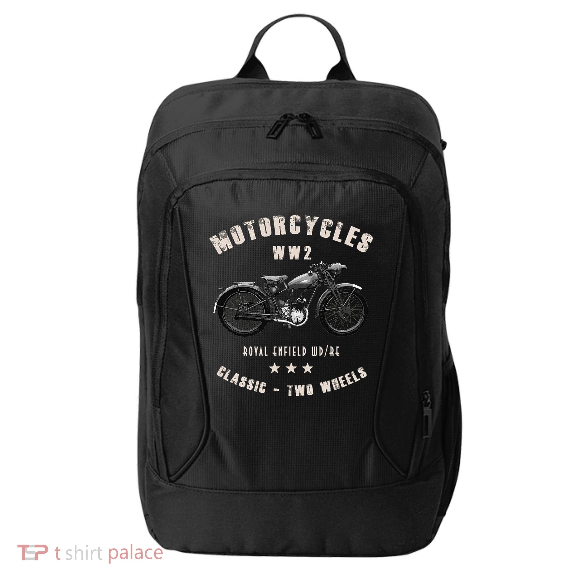 Royal Enfield Wdre Classic Motorcycle Ww2 City Backpack
