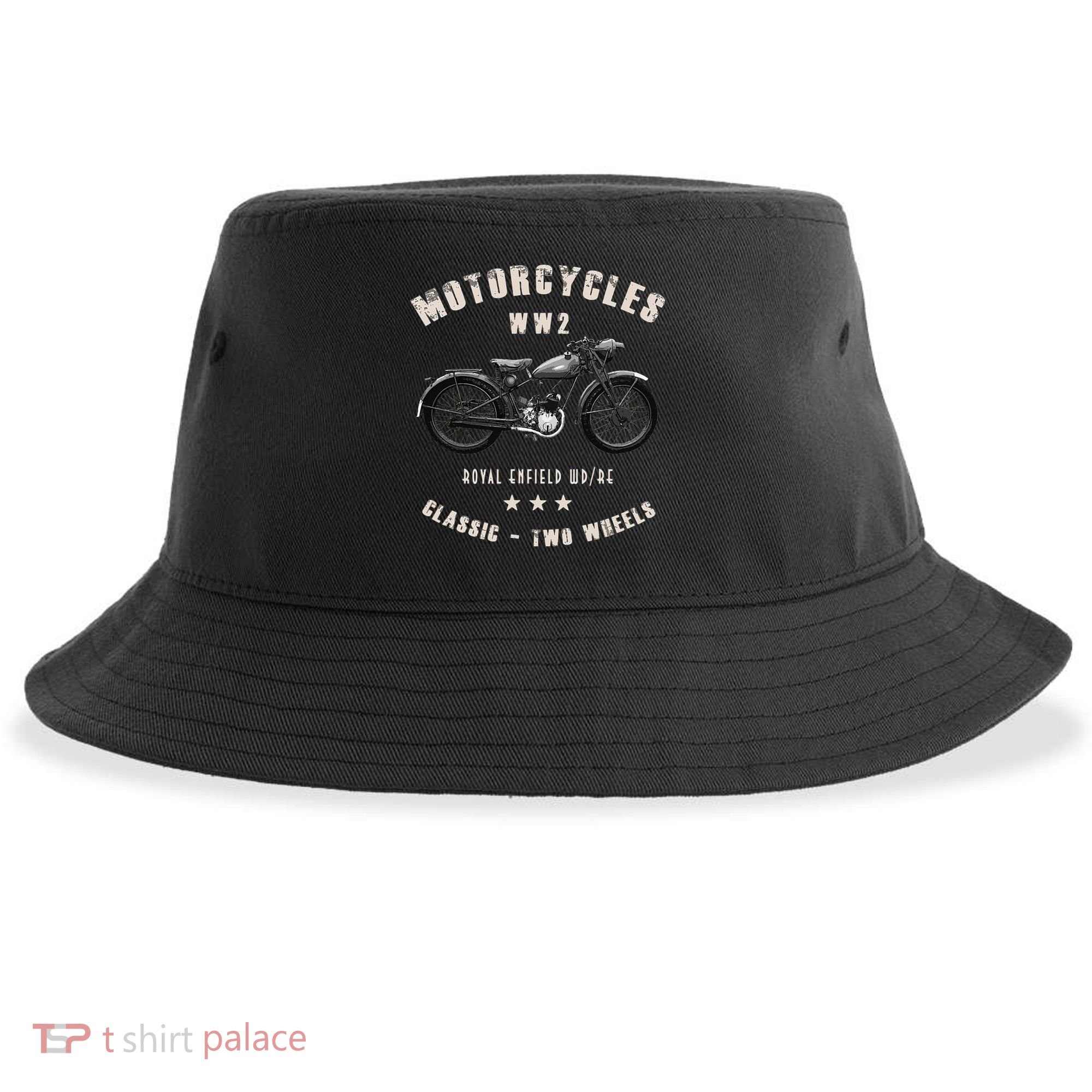 Royal Enfield Wdre Classic Motorcycle Ww2 Sustainable Bucket Hat