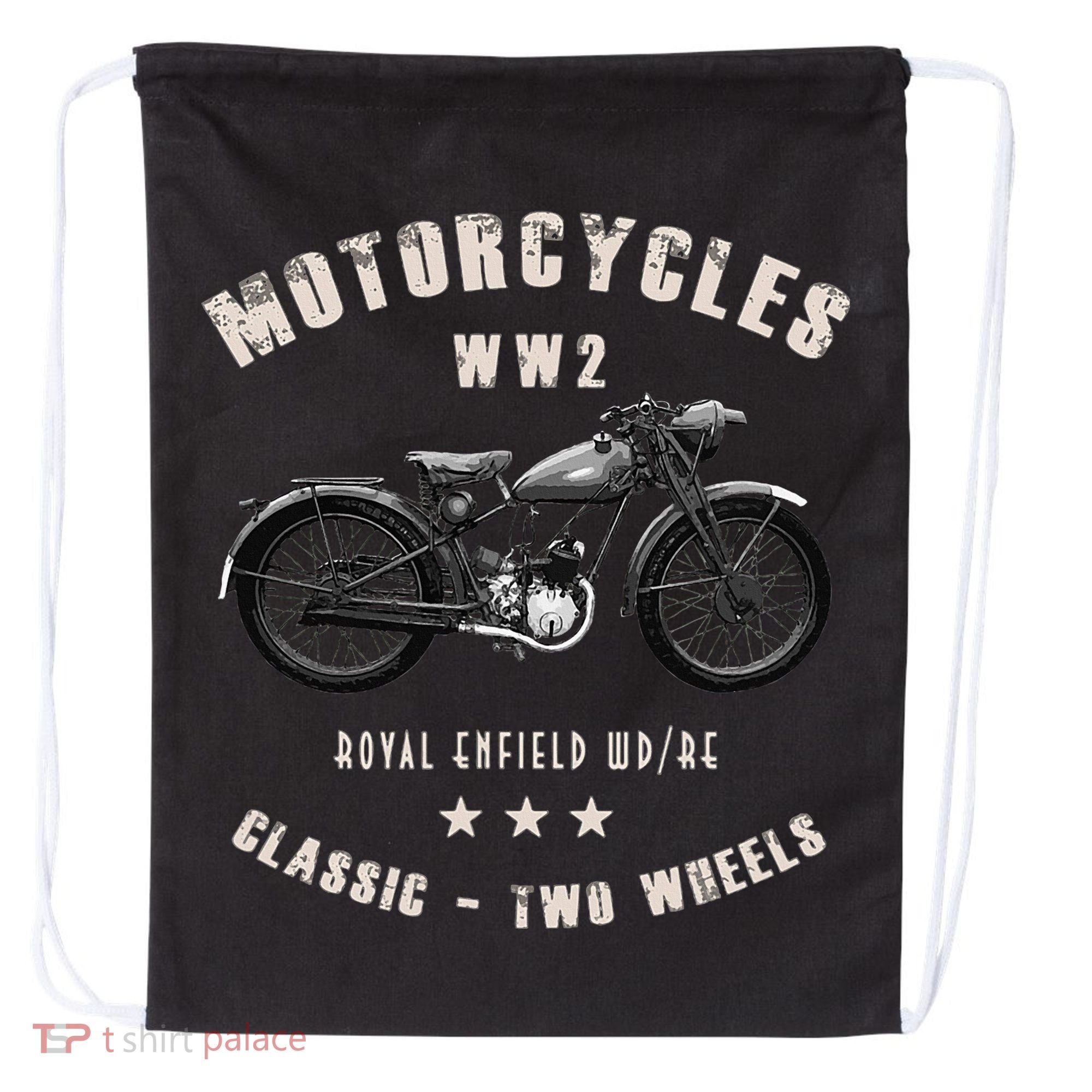Royal Enfield Wdre Classic Motorcycle Ww2 Drawstring Bag