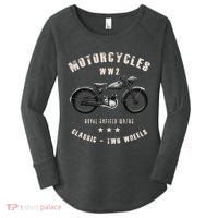 Royal Enfield Wdre Classic Motorcycle Ww2 Women's Perfect Tri Tunic Long Sleeve Shirt thumb 0