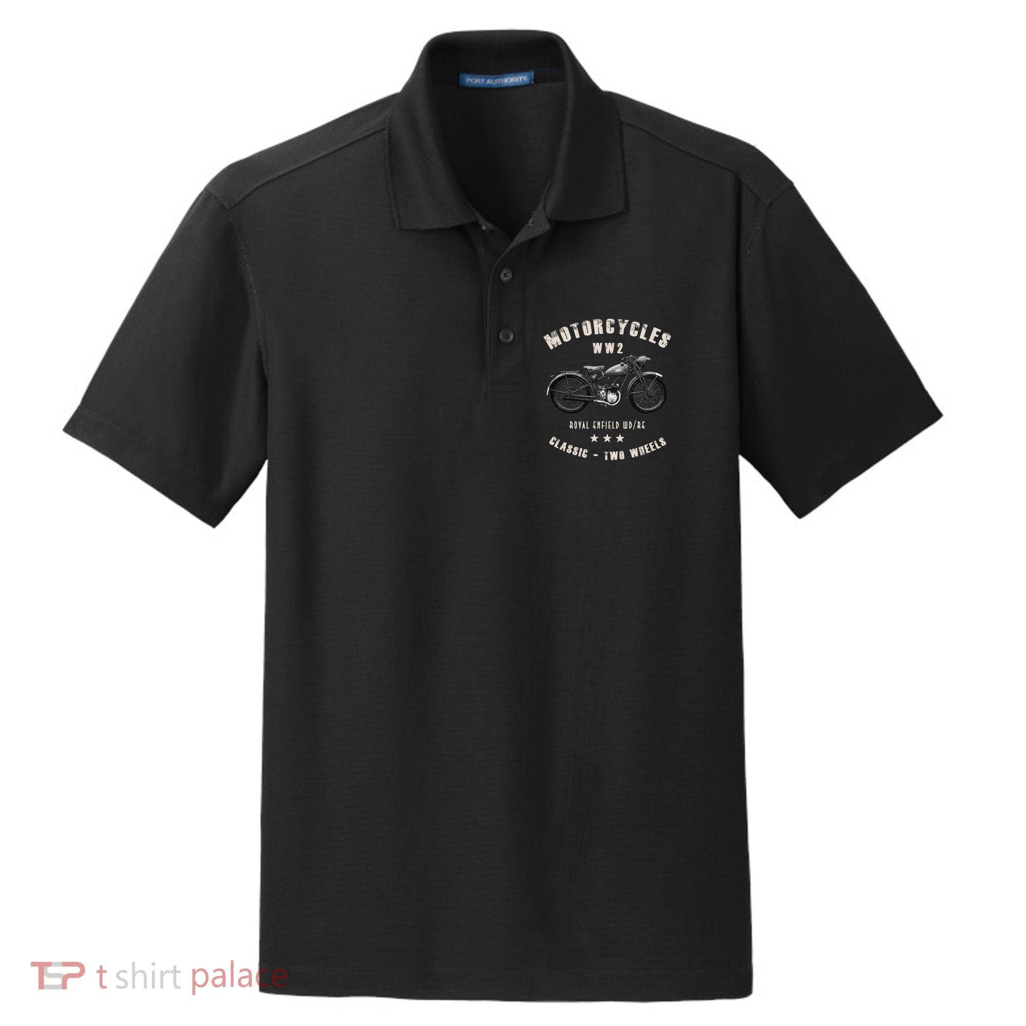 Royal Enfield Wdre Classic Motorcycle Ww2 Dry Zone Grid Polo