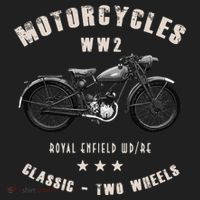 Royal Enfield Wdre Classic Motorcycle Ww2 Urban Oversized Heavyweight T-Shirt thumb 2