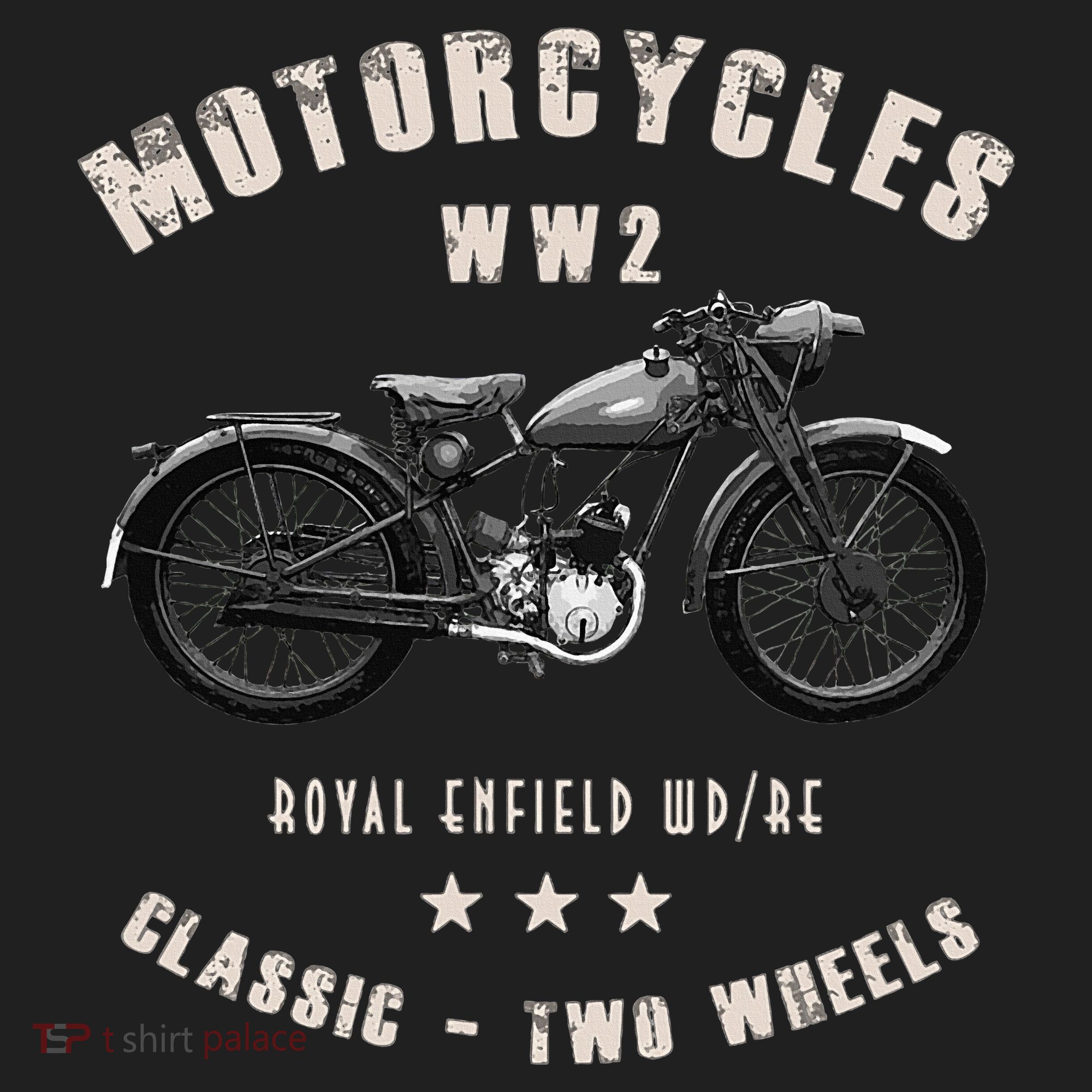 Royal Enfield Wdre Classic Motorcycle Ww2 Urban Oversized Heavyweight T-Shirt