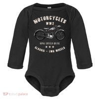 Royal Enfield Wdre Classic Motorcycle Ww2 Baby Long Sleeve Bodysuit thumb 0