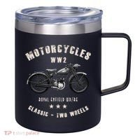 Royal Enfield Wdre Classic Motorcycle Ww2 12oz Stainless Steel Coffee Mug thumb 0