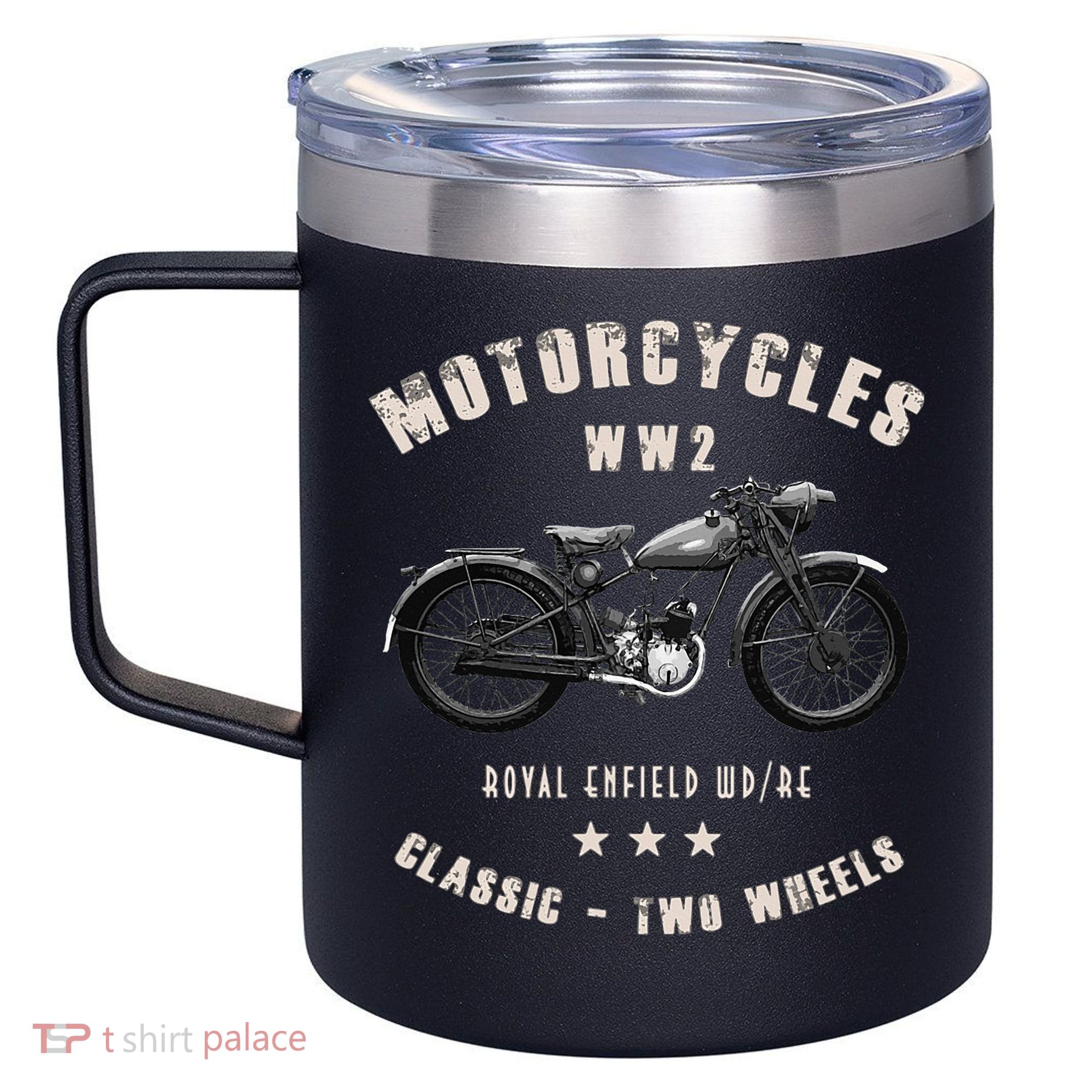 Royal Enfield Wdre Classic Motorcycle Ww2 12oz Stainless Steel Coffee Mug