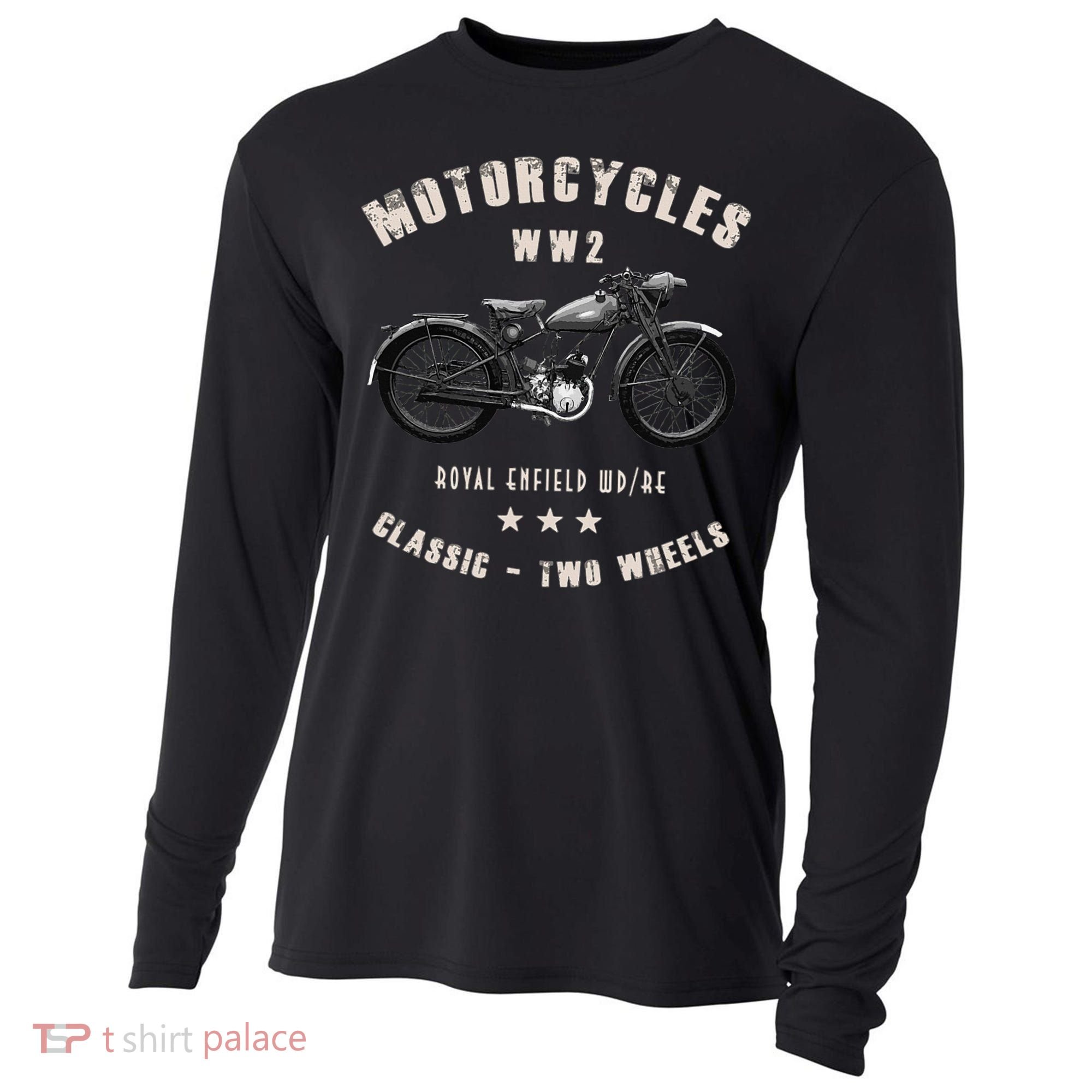 Royal Enfield Wdre Classic Motorcycle Ww2 Cooling Performance Long Sleeve Crew