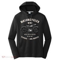 Royal Enfield Wdre Classic Motorcycle Ww2 Performance Fleece Hoodie thumb 0