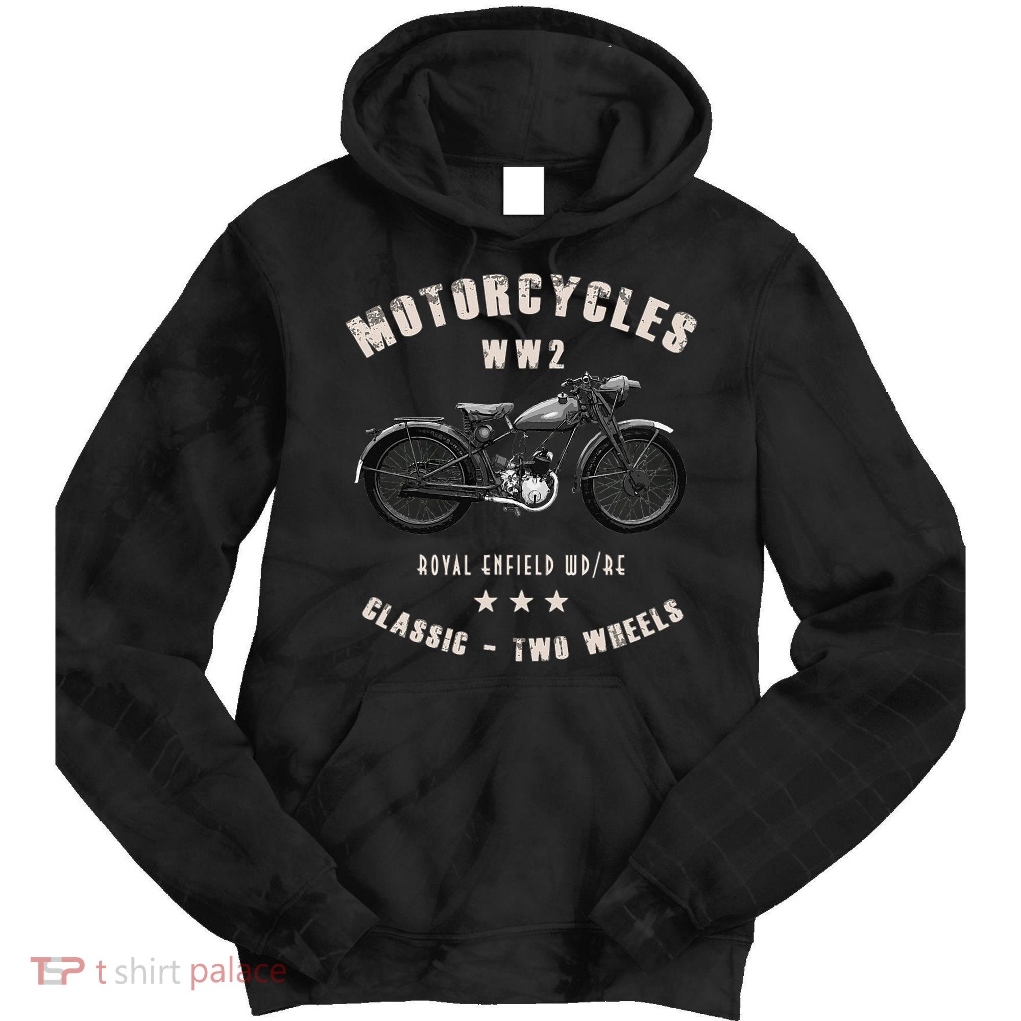 Royal Enfield Wdre Classic Motorcycle Ww2 Tie Dye Hoodie