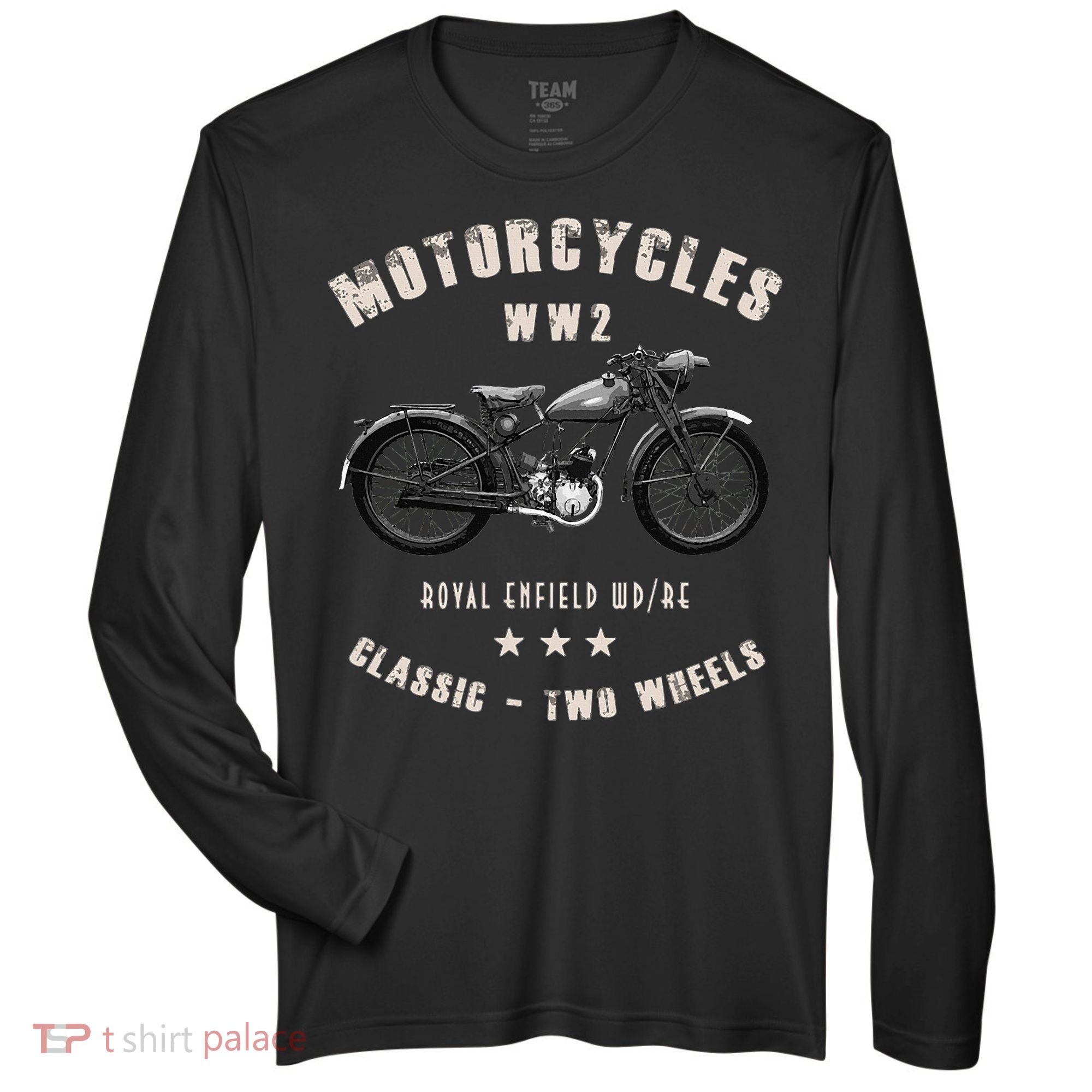 Royal Enfield Wdre Classic Motorcycle Ww2 Zone Performance Long-Sleeve T-Shirt