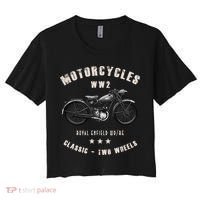 Royal Enfield Wdre Classic Motorcycle Ww2 Women's Crop Top Tee thumb 0