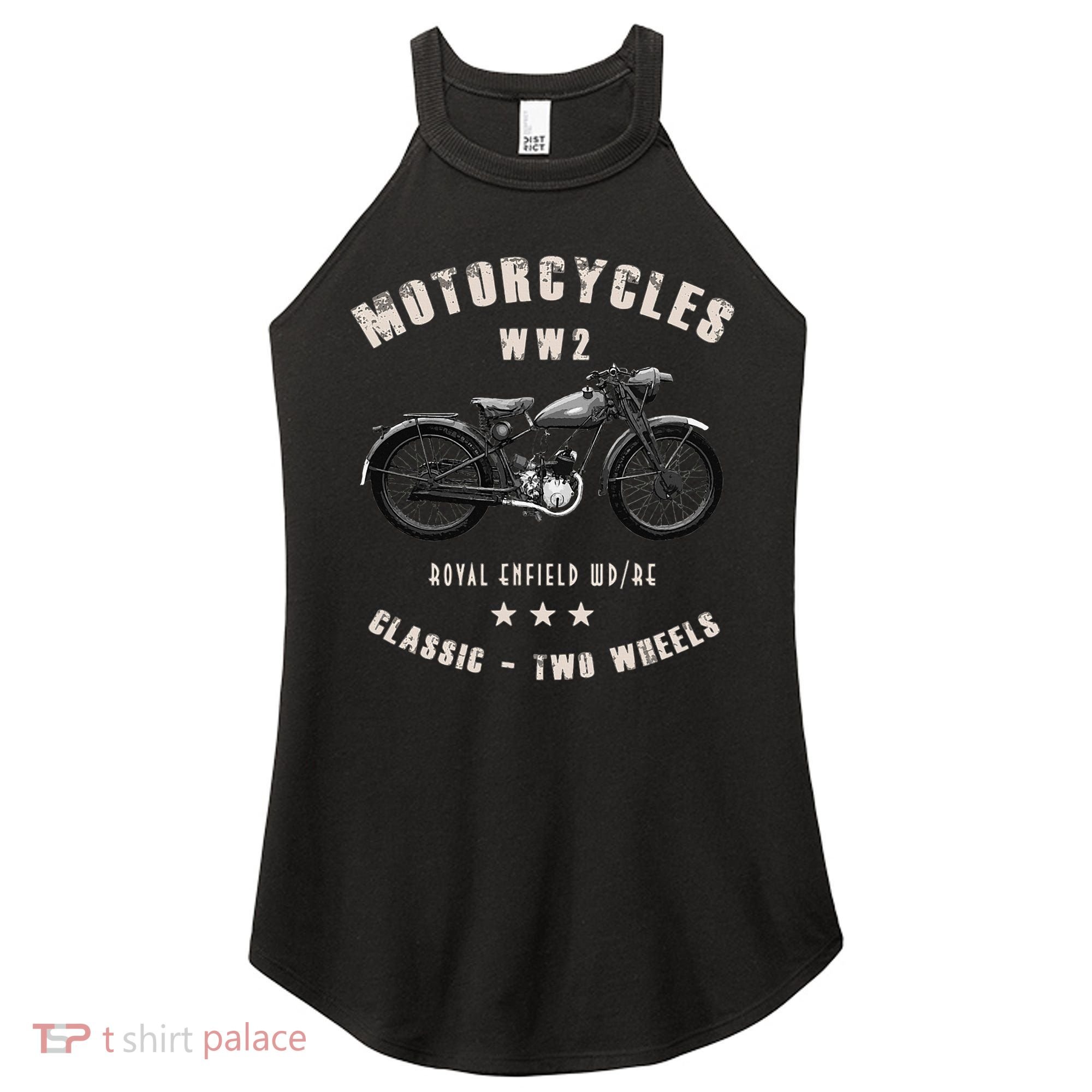Royal Enfield Wdre Classic Motorcycle Ww2 Women's Perfect Tri Rocker Tank