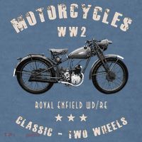 Royal Enfield Wdre Classic Motorcycle Ww2 Comfort Colors Garment-Dyed Hooded Sweatshirt thumb 2