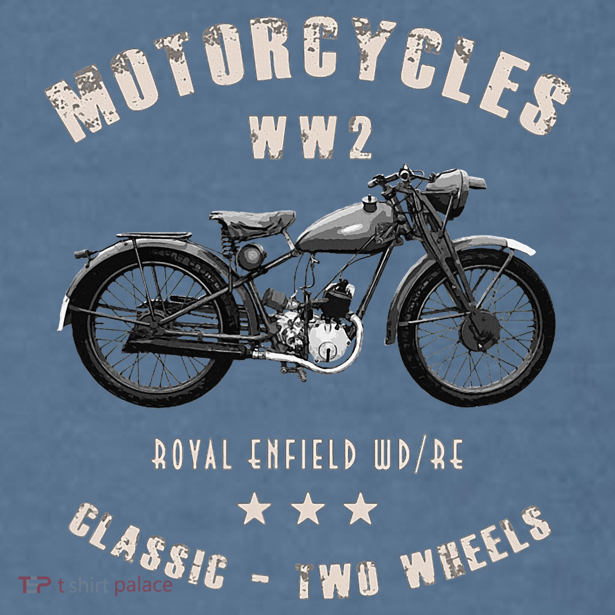 Royal Enfield Wdre Classic Motorcycle Ww2 Comfort Colors Garment-Dyed Hooded Sweatshirt