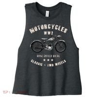 Royal Enfield Wdre Classic Motorcycle Ww2 Women's Racerback Cropped Tank thumb 0