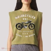 Royal Enfield Wdre Classic Motorcycle Ww2 Garment-Dyed Women's Muscle Tee thumb 2