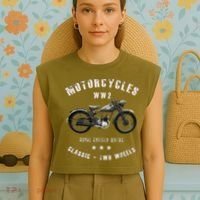 Royal Enfield Wdre Classic Motorcycle Ww2 Garment-Dyed Women's Muscle Tee thumb 4