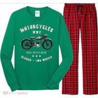 Royal Enfield Wdre Classic Motorcycle Ww2 Long Sleeve Pajama Set thumb 0