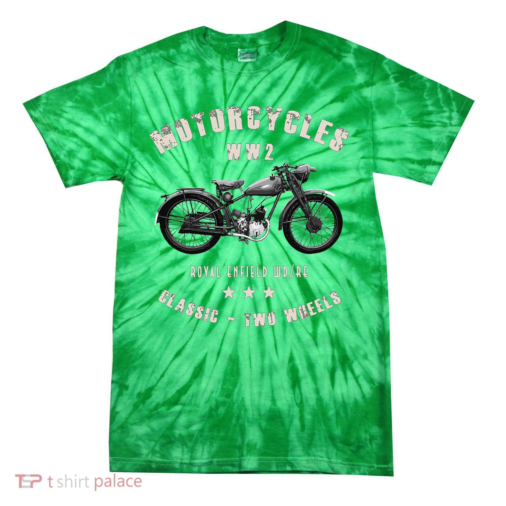 Royal Enfield Wdre Classic Motorcycle Ww2 Tie-Dye T-Shirt