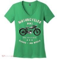 Royal Enfield Wdre Classic Motorcycle Ww2 Women's V-Neck T-Shirt thumb 0