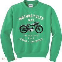 Royal Enfield Wdre Classic Motorcycle Ww2 Kids Sweatshirt thumb 0