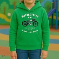 Royal Enfield Wdre Classic Motorcycle Ww2 Kids Hoodie thumb 3
