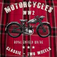 Royal Enfield Wdre Classic Motorcycle Ww2 Women's Flannel Plaid Pajama Pants thumb 2