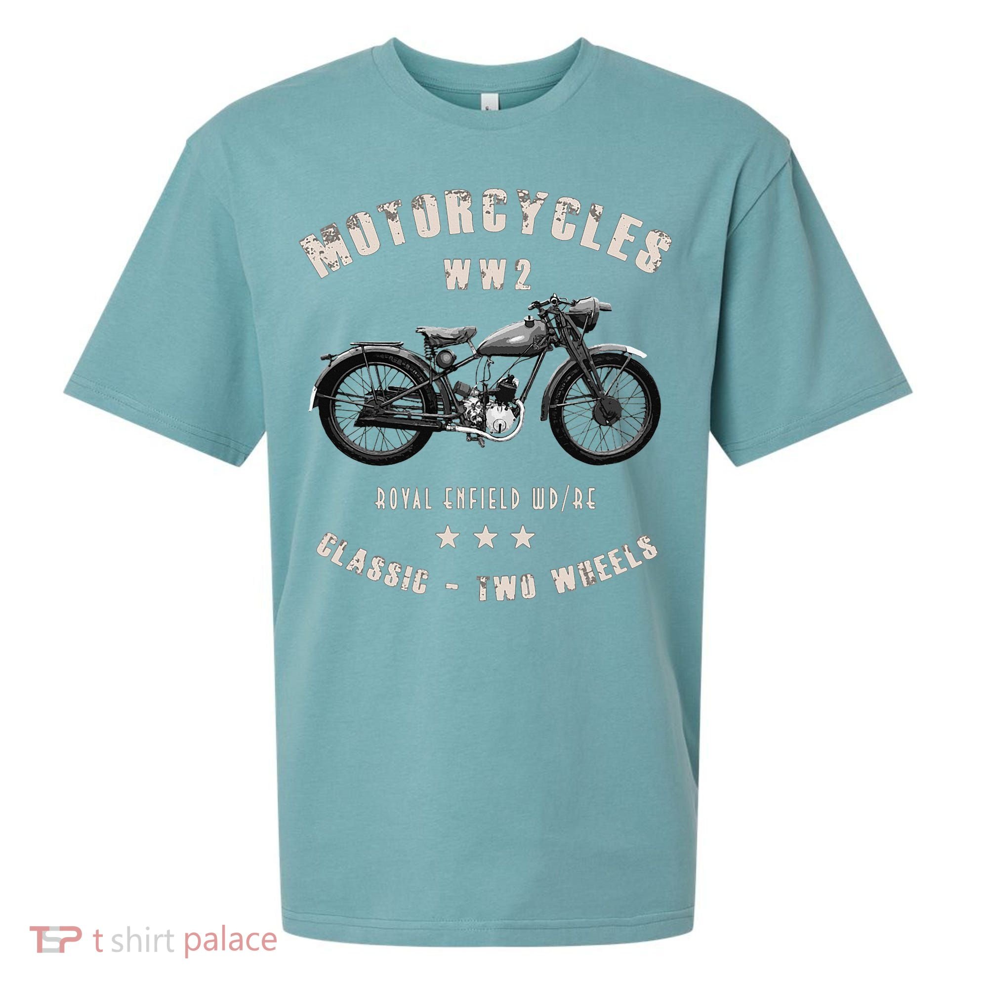 Royal Enfield Wdre Classic Motorcycle Ww2 Sueded Cloud Jersey T-Shirt