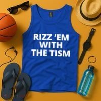 Rizz Em With The Tism Autism Tank Top thumb 4