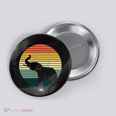 Retro Elephant Wildlife Vintage Africa Elephant Button