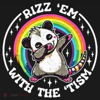 Rizz Em With The Tism Autism Funny Meme Autistic Opossum Meaningful Gift Women's Hoodie thumb 2