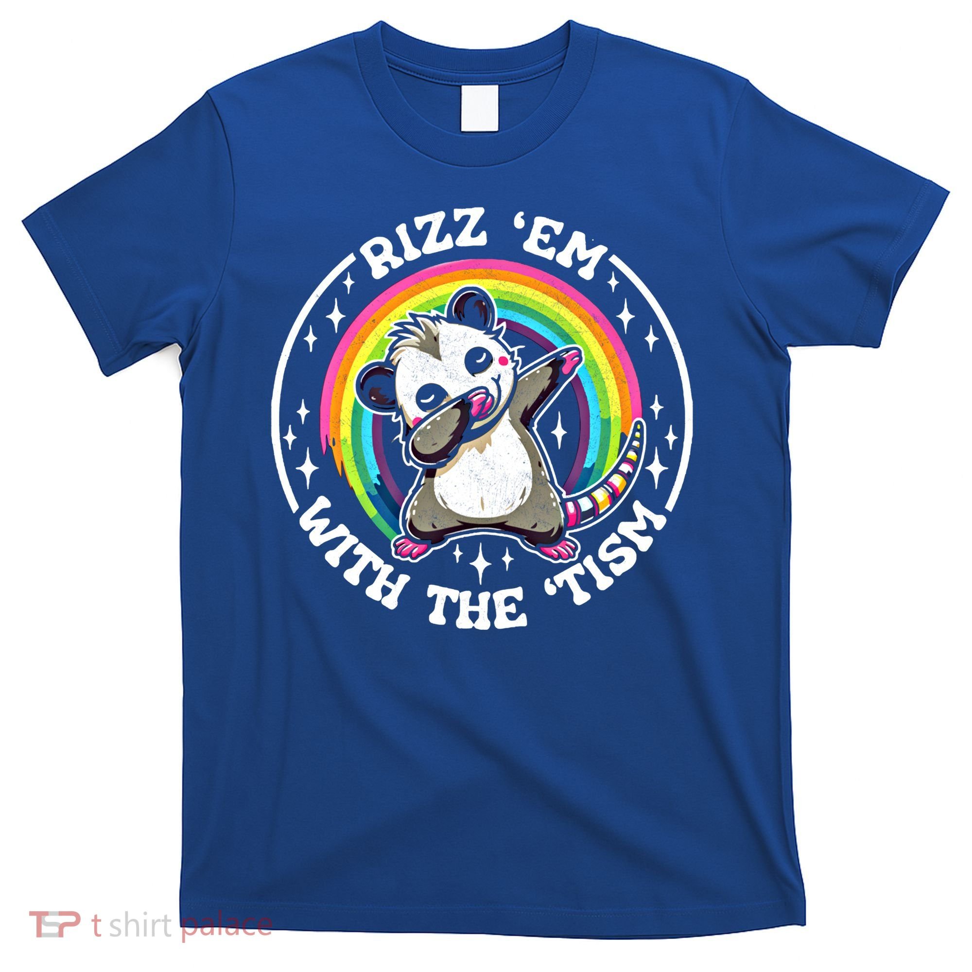 Rizz Em With The Tism Autism Funny Meme Autistic Opossum Meaningful Gift T-Shirt