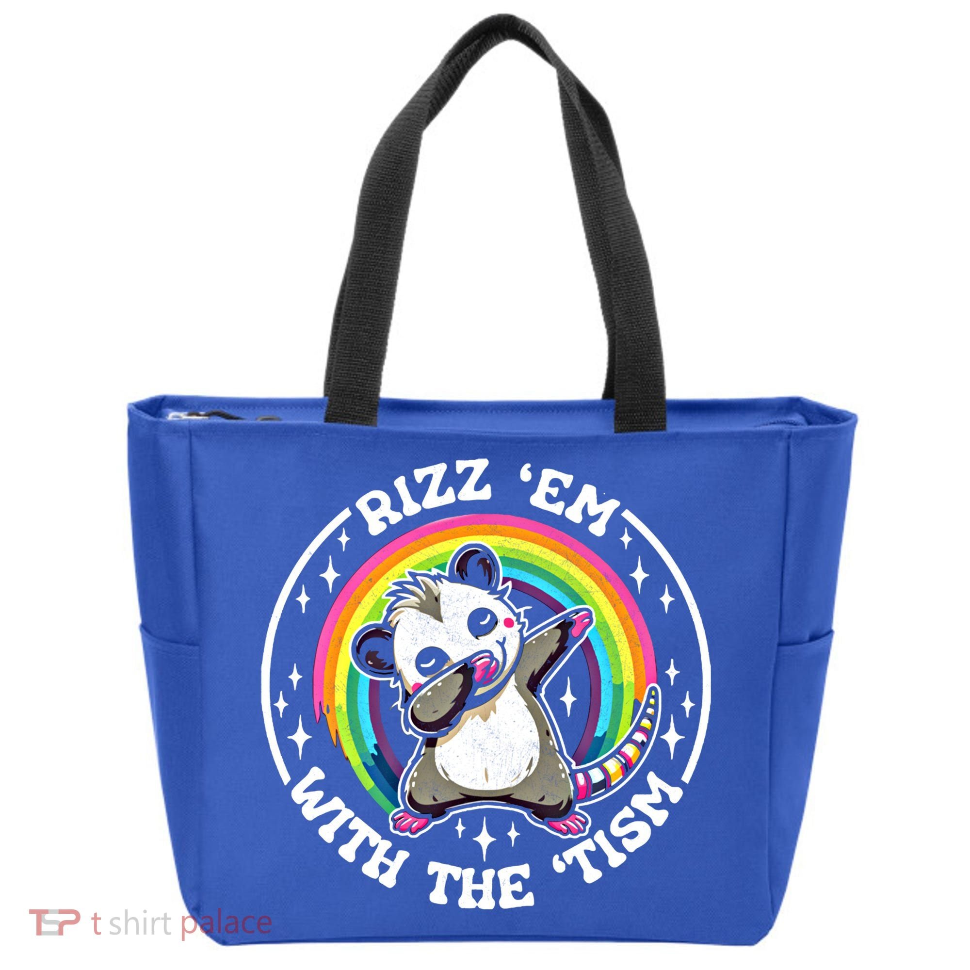 Rizz Em With The Tism Autism Funny Meme Autistic Opossum Meaningful Gift Tote Bag
