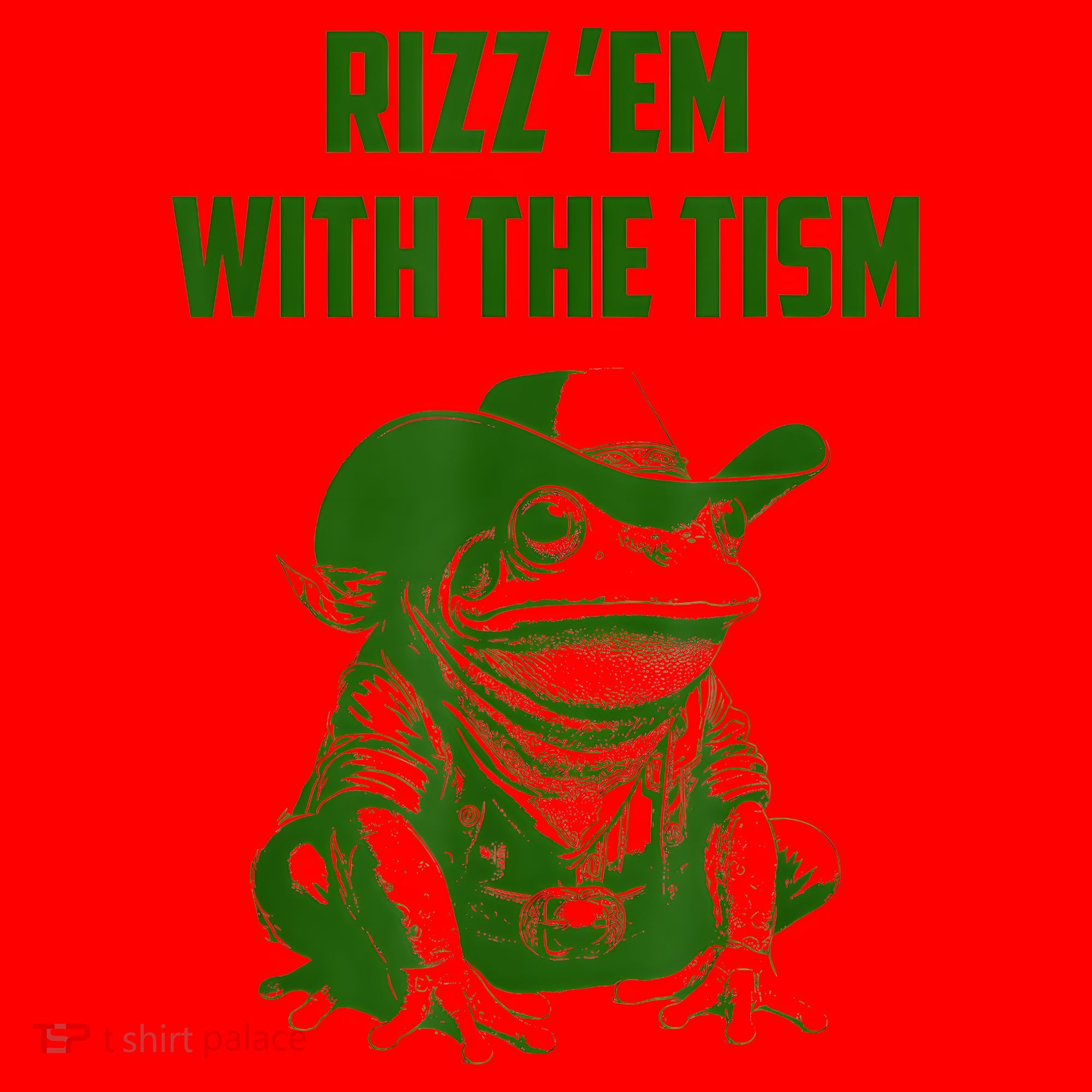 Rizz Em With The Tism Frog Santa Hat