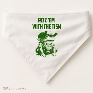 Rizz Em With The Tism Frog USA-Made Doggie Bandana