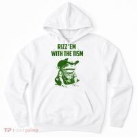 Rizz Em With The Tism Frog Hoodie thumb 0