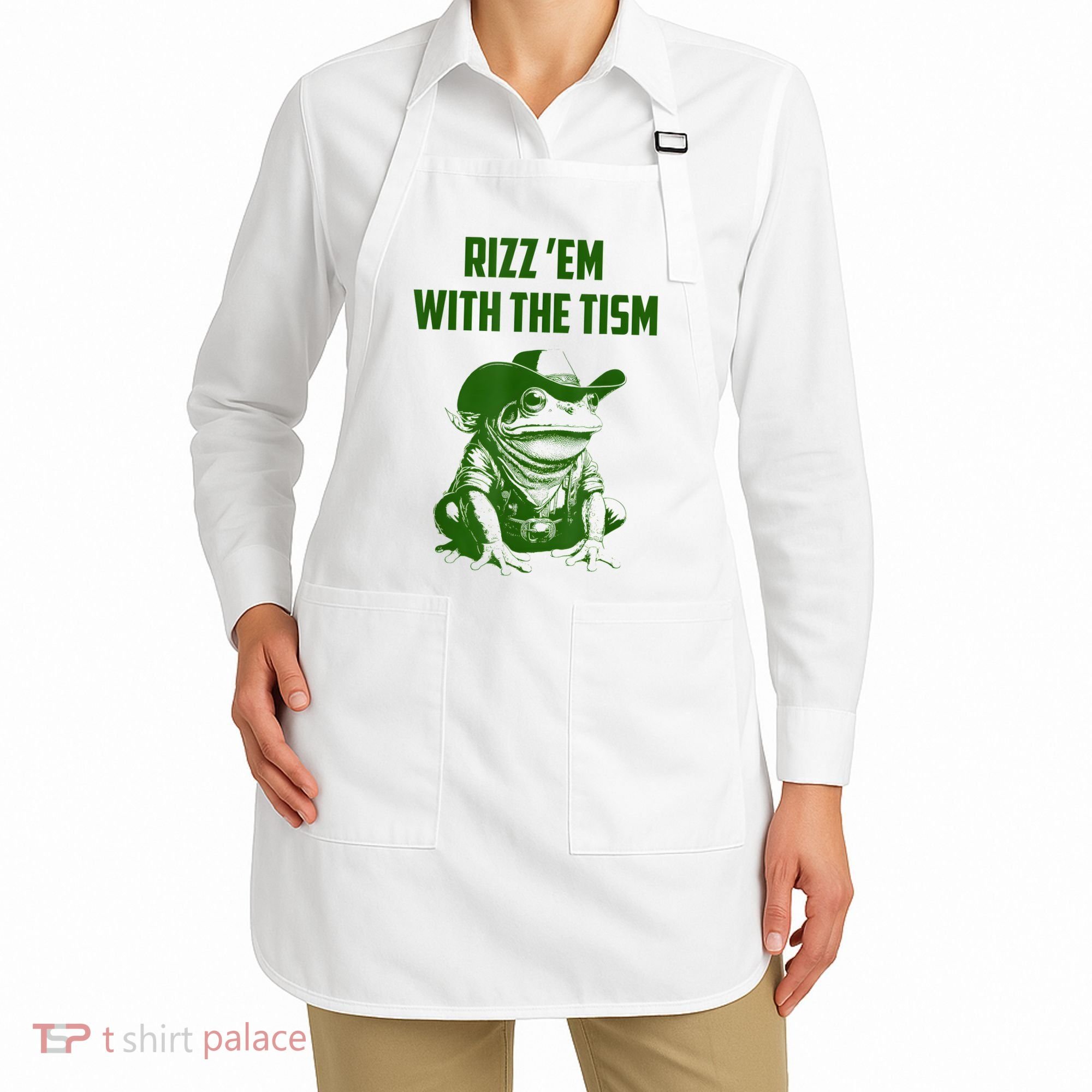 Rizz Em With The Tism Frog Apron