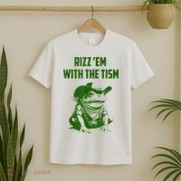 Rizz Em With The Tism Frog T-Shirt thumb 2