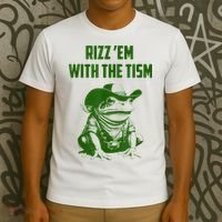 Rizz Em With The Tism Frog T-Shirt thumb 3