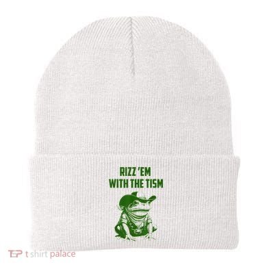 Rizz Em With The Tism Frog Beanie
