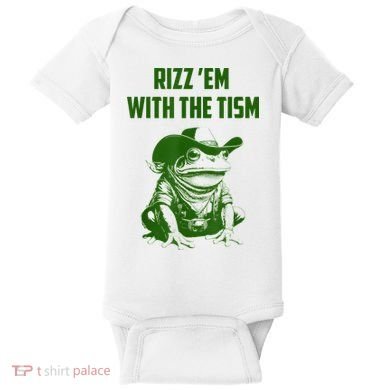 Rizz Em With The Tism Frog Baby Bodysuit