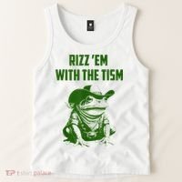 Rizz Em With The Tism Frog Tank Top thumb 2