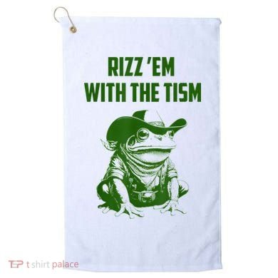 Rizz Em With The Tism Frog Golf Towel