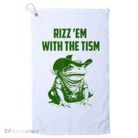 Rizz Em With The Tism Frog Golf Towel thumb 0