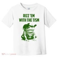 Rizz Em With The Tism Frog Toddler T-Shirt thumb 0