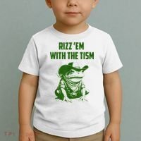 Rizz Em With The Tism Frog Toddler T-Shirt thumb 2