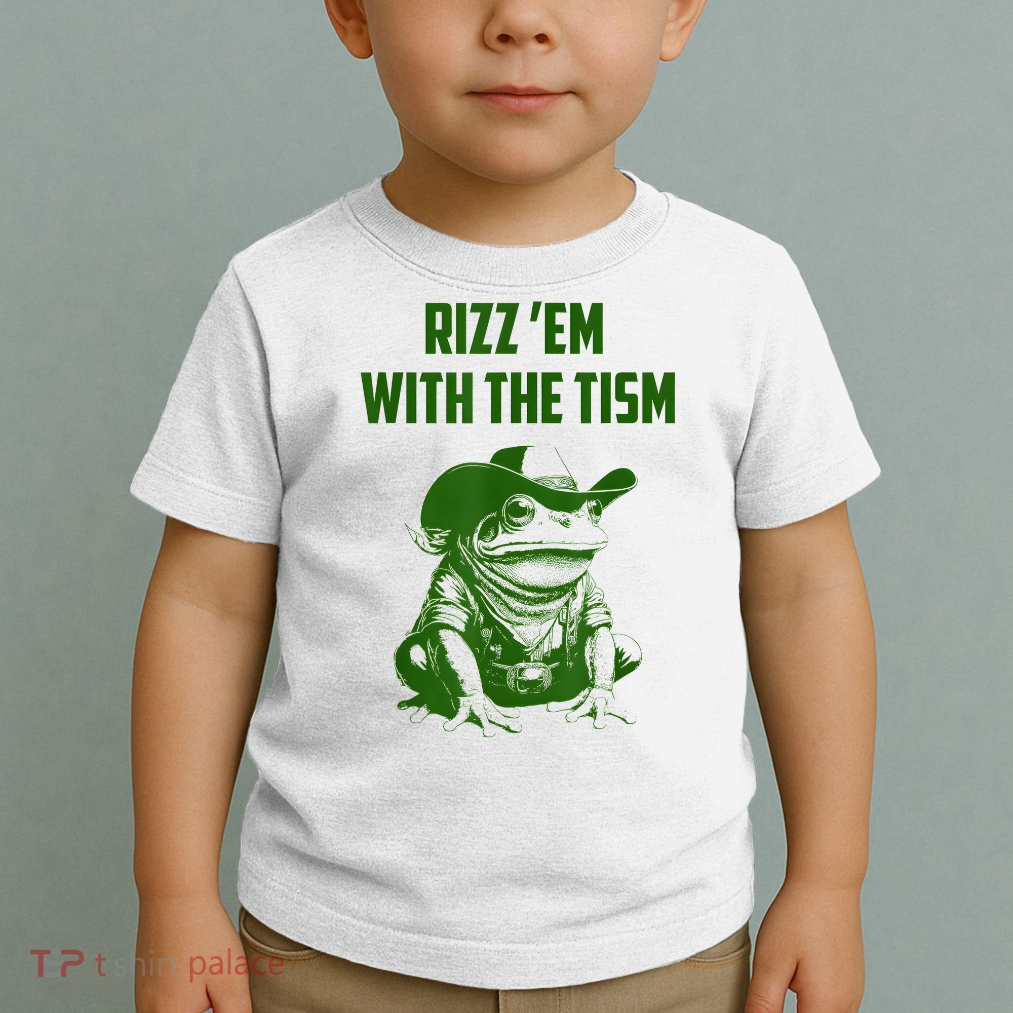 Rizz Em With The Tism Frog Toddler T-Shirt
