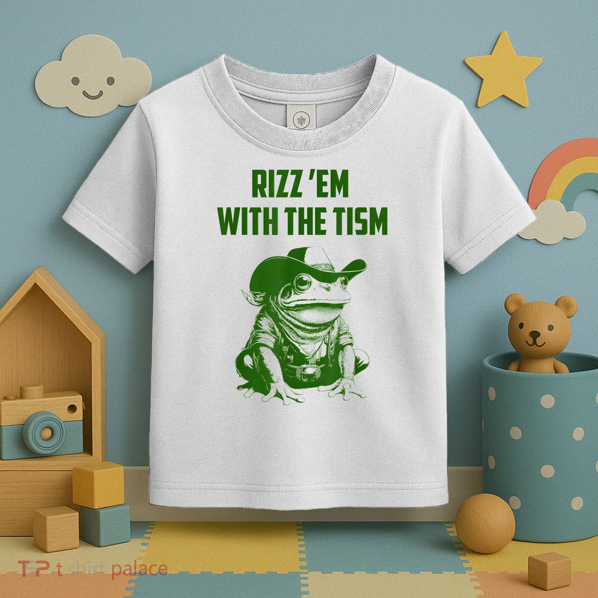 Rizz Em With The Tism Frog Toddler T-Shirt